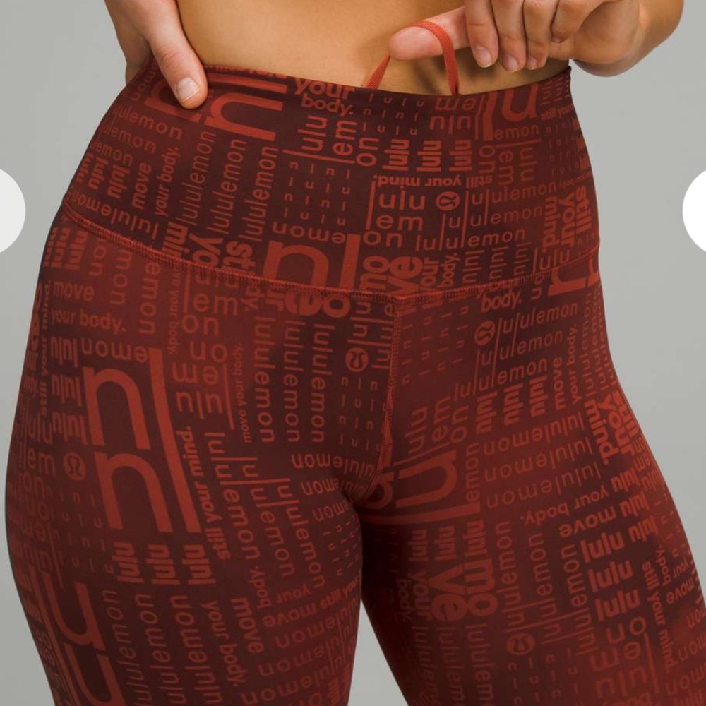 $98 Lululemon Wunder Train Contour Fit High-Rise Tight 25" Ombre Red Multi